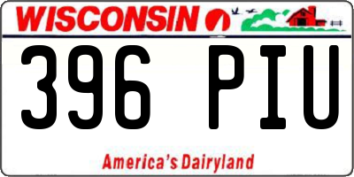 WI license plate 396PIU