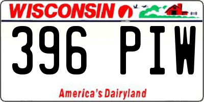 WI license plate 396PIW