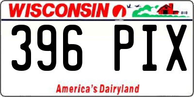 WI license plate 396PIX
