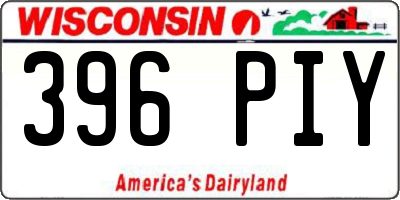 WI license plate 396PIY