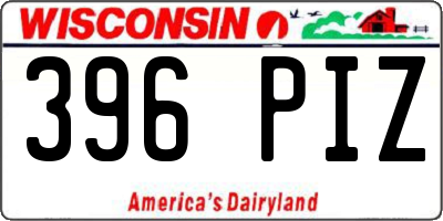 WI license plate 396PIZ