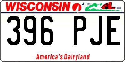 WI license plate 396PJE