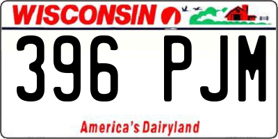 WI license plate 396PJM