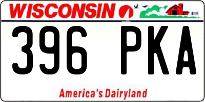 WI license plate 396PKA
