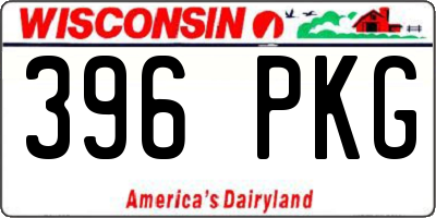 WI license plate 396PKG