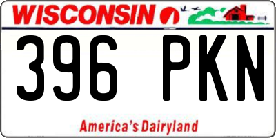 WI license plate 396PKN