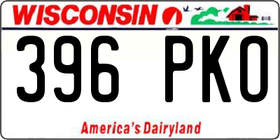 WI license plate 396PKO