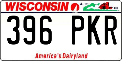 WI license plate 396PKR