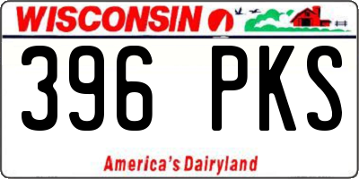 WI license plate 396PKS