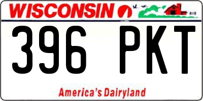 WI license plate 396PKT