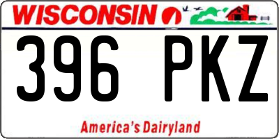 WI license plate 396PKZ