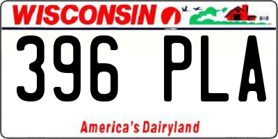 WI license plate 396PLA
