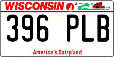 WI license plate 396PLB