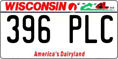 WI license plate 396PLC