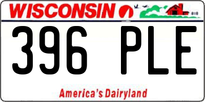 WI license plate 396PLE