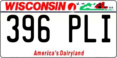 WI license plate 396PLI