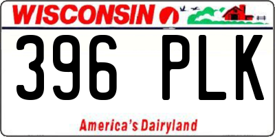 WI license plate 396PLK