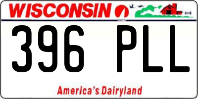 WI license plate 396PLL