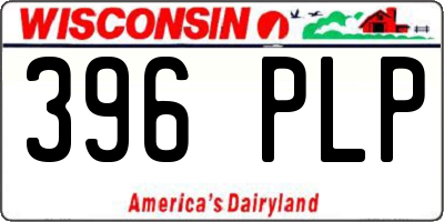 WI license plate 396PLP