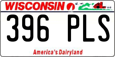 WI license plate 396PLS