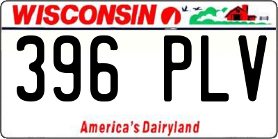 WI license plate 396PLV
