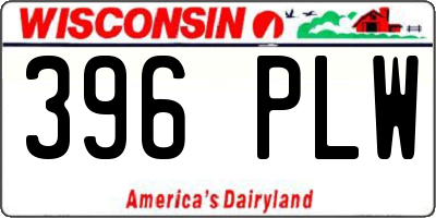 WI license plate 396PLW