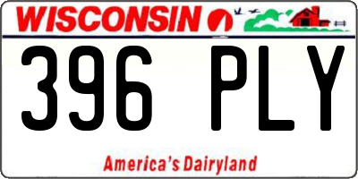 WI license plate 396PLY