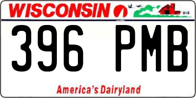 WI license plate 396PMB