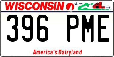 WI license plate 396PME