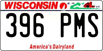 WI license plate 396PMS