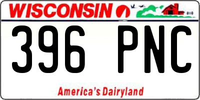 WI license plate 396PNC