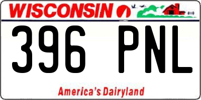 WI license plate 396PNL