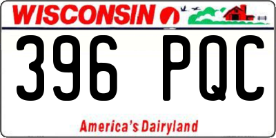 WI license plate 396PQC