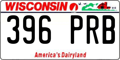 WI license plate 396PRB