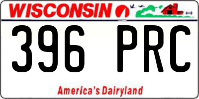 WI license plate 396PRC