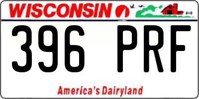 WI license plate 396PRF