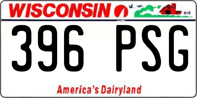 WI license plate 396PSG