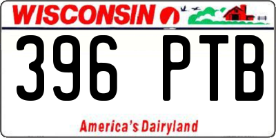 WI license plate 396PTB