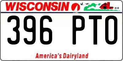 WI license plate 396PTO