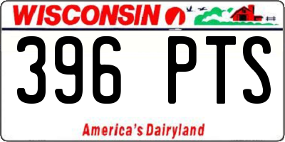 WI license plate 396PTS