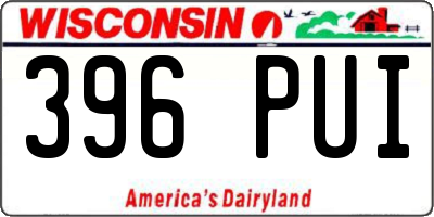 WI license plate 396PUI