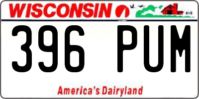 WI license plate 396PUM