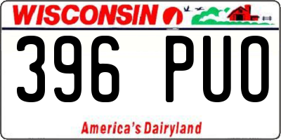 WI license plate 396PUO