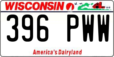 WI license plate 396PWW