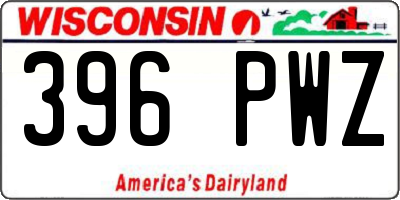 WI license plate 396PWZ