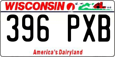 WI license plate 396PXB