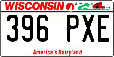 WI license plate 396PXE