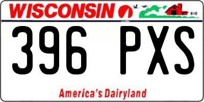 WI license plate 396PXS