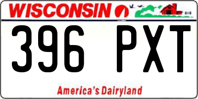 WI license plate 396PXT