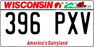 WI license plate 396PXV